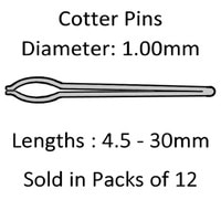 MCP100 Cotter Pins 1.0mm Diameter