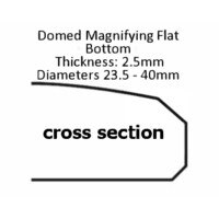 Domed Magnifying Flat Bottom  - 2.5mm Thick