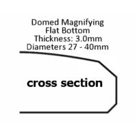 Domed Magnifying Flat Bottom-3.0mm Thick