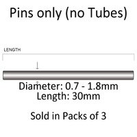 M124 Pins - Diameters 0.7-1.8mm, Length: 30mm